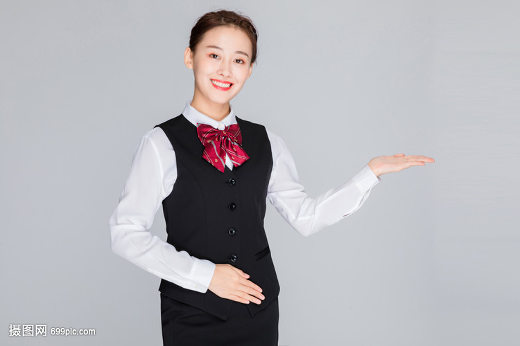 客服美女引導手勢 無聲的優雅與高效服務